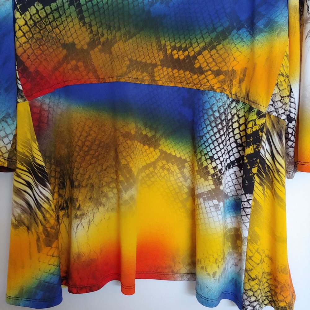 Frank Lyman snake pattern colorful open jacket size 14 - Picture 8 of 13